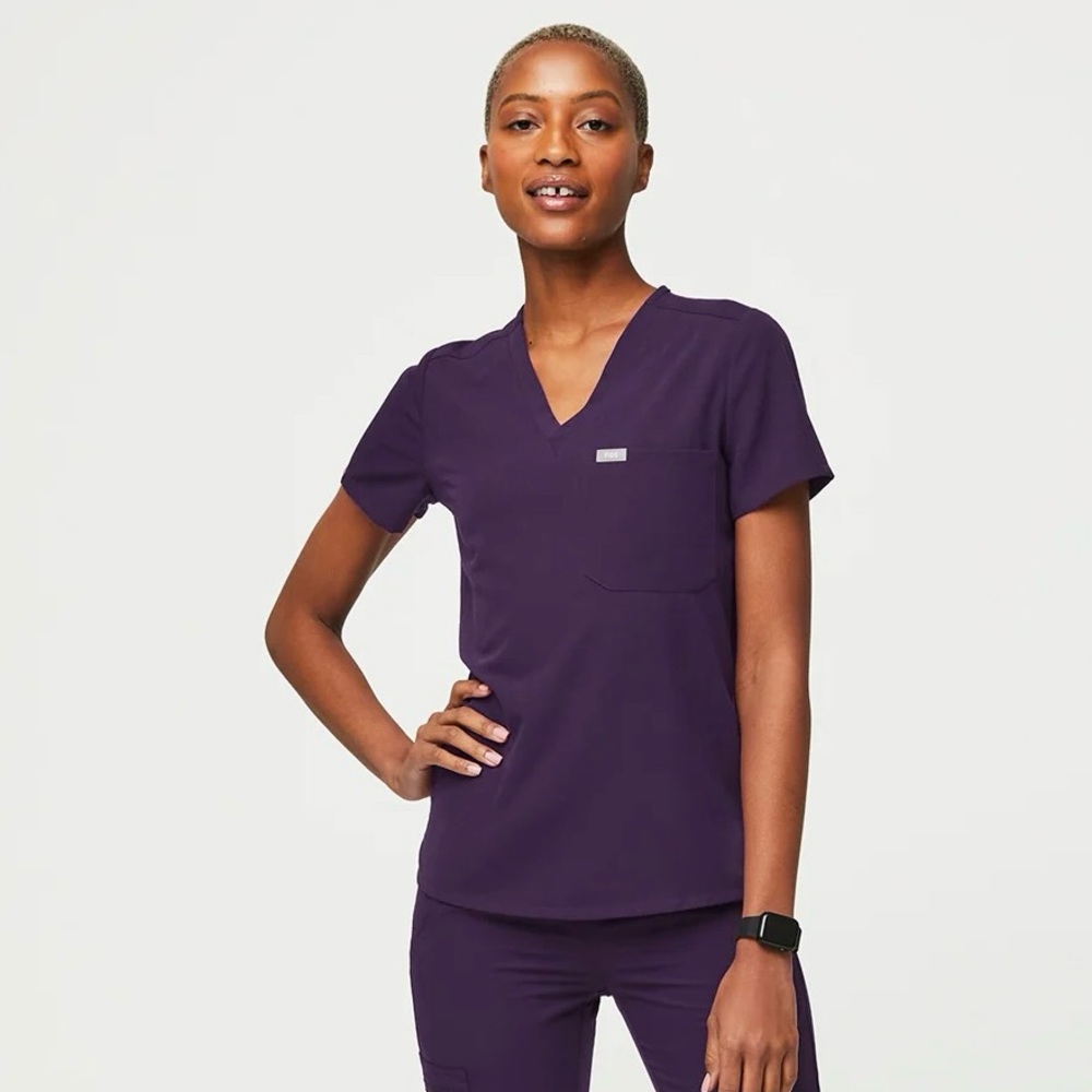 Figs XS Purple Scrub Top